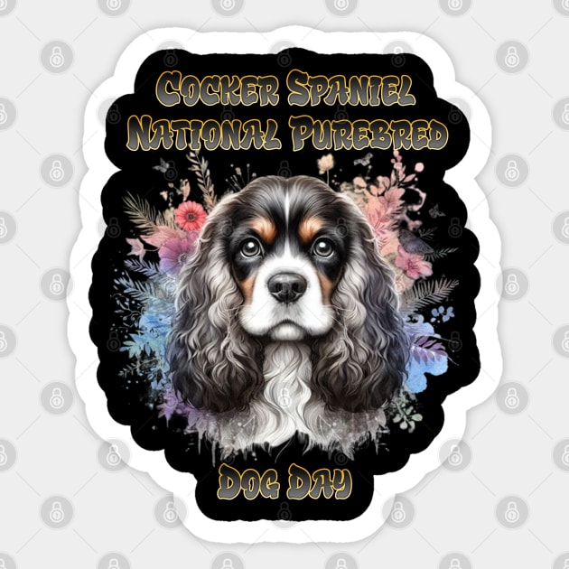 Floral American Cocker Spaniel Sticker by coollooks